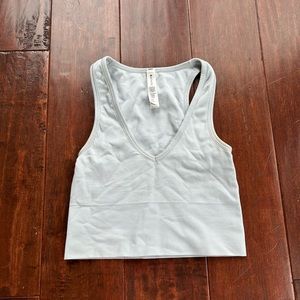 athleta light blue ribbed athletic tank